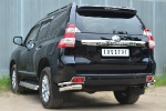 Toyota LC Prado 150 2014- Защита заднего бампера уголки d76(секции) d42 (секции)