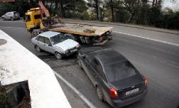 ДТП в Сочи на спуске около театральной площади